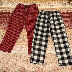 Plaid Kids Pajama Bottoms - Red and Black Checkered